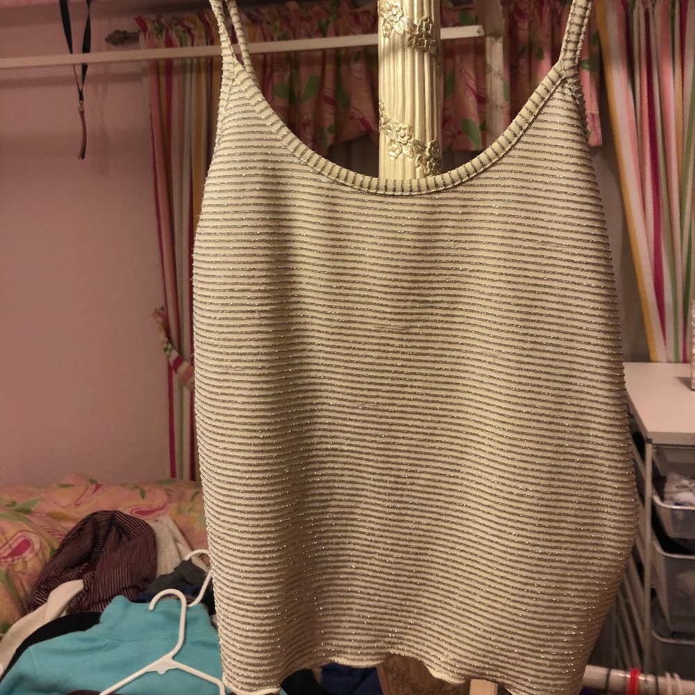 Urban OutfittersSilver Glitter Tank Top